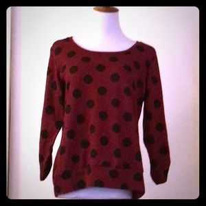 Polka dot and lace sweater!